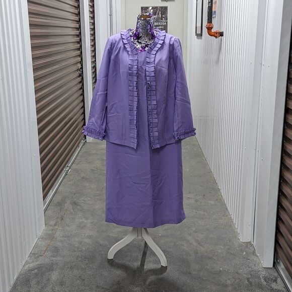 Vintage Roaman's Size 20W 2-piece Sheath Dress & Jacket Set Mother of the Bride - Picture 1 of 12